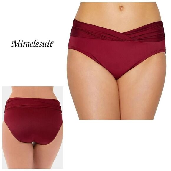 New. Miraclesuit Pompei Red twist front bikini bottoms. Size 12. Retail $89 - Picture 1 of 7